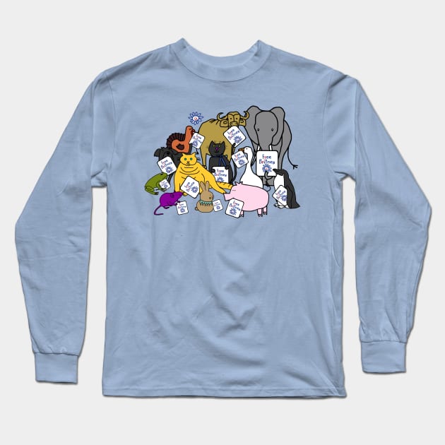 Cute Animals Support Free Britney Movement Long Sleeve T-Shirt by ellenhenryart